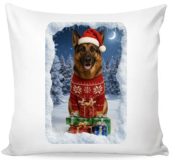 Povlak na polštář vánoční Německý vlčák